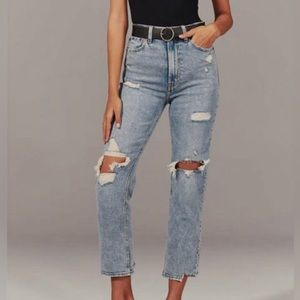Abercrombie & Fitch, Ultra High Rise Ankle Straight Jean